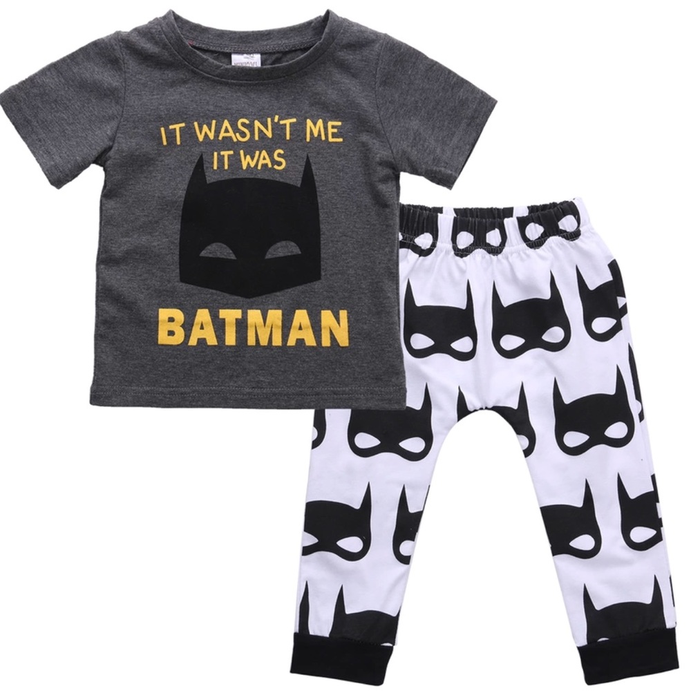 NWT BATMAN Baby Boy Outfit, Matching Batman Outfit